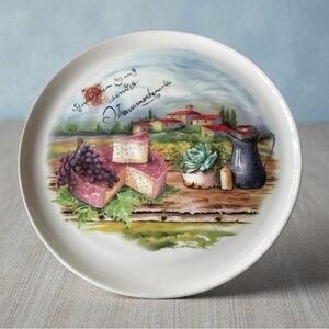 Ceramica Cuore Italy Plate Tuscan Cheese Grapes Appetizer Salad Dish Decor 11"